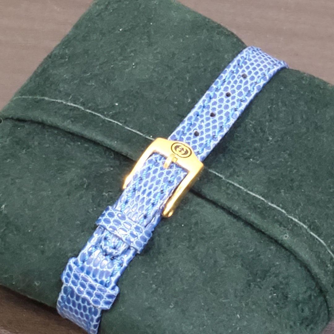極美稼働品　グッチGUCCI シェリーライン ブルー　ゴールド レディース腕時計