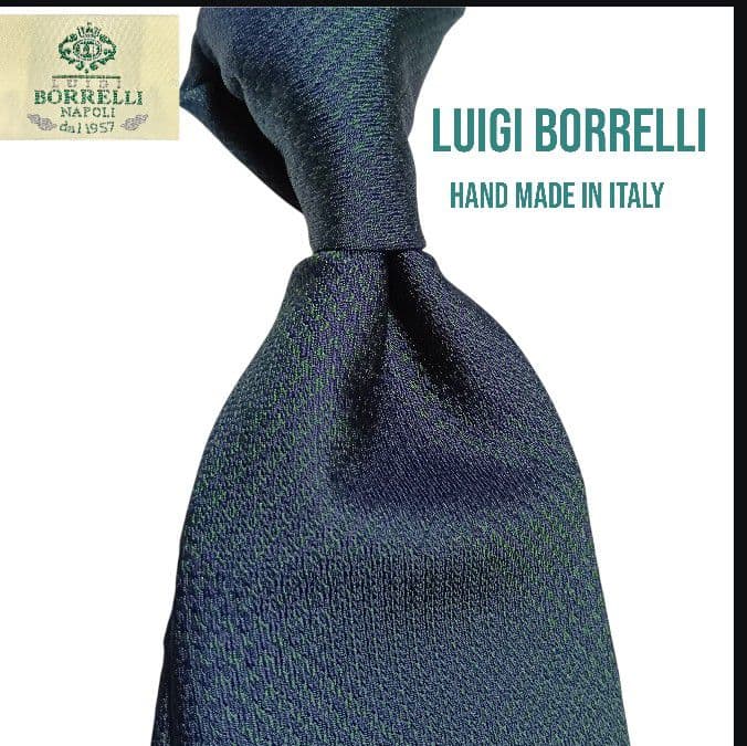 【新品タグ付き】ルイジボレッリ イタリア製 ナポリ ネクタイ グリーン シルク