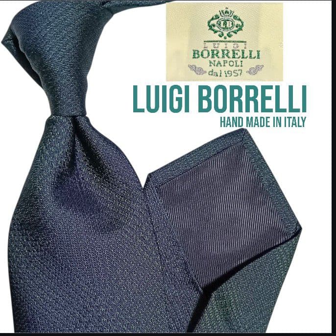 【新品タグ付き】ルイジボレッリ イタリア製 ナポリ ネクタイ グリーン シルク