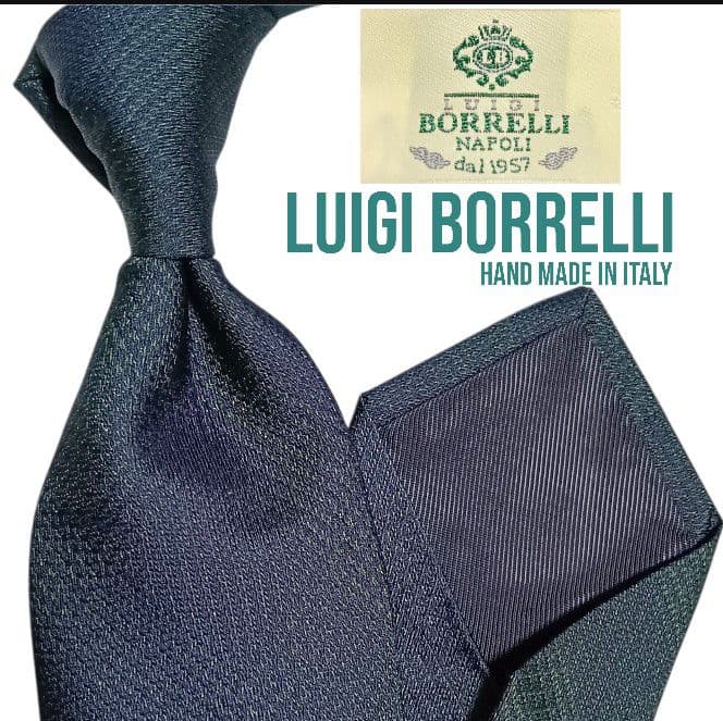 【新品タグ付き】ルイジボレッリ イタリア製 ナポリ ネクタイ グリーン シルク