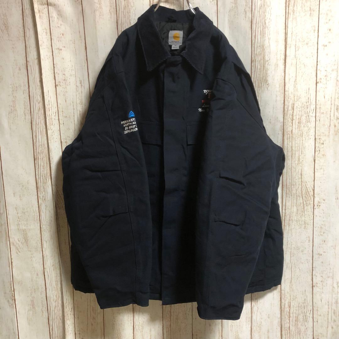 944 メキシコ製カーハートトラディショナルコートダック地企業刺繍USA古着