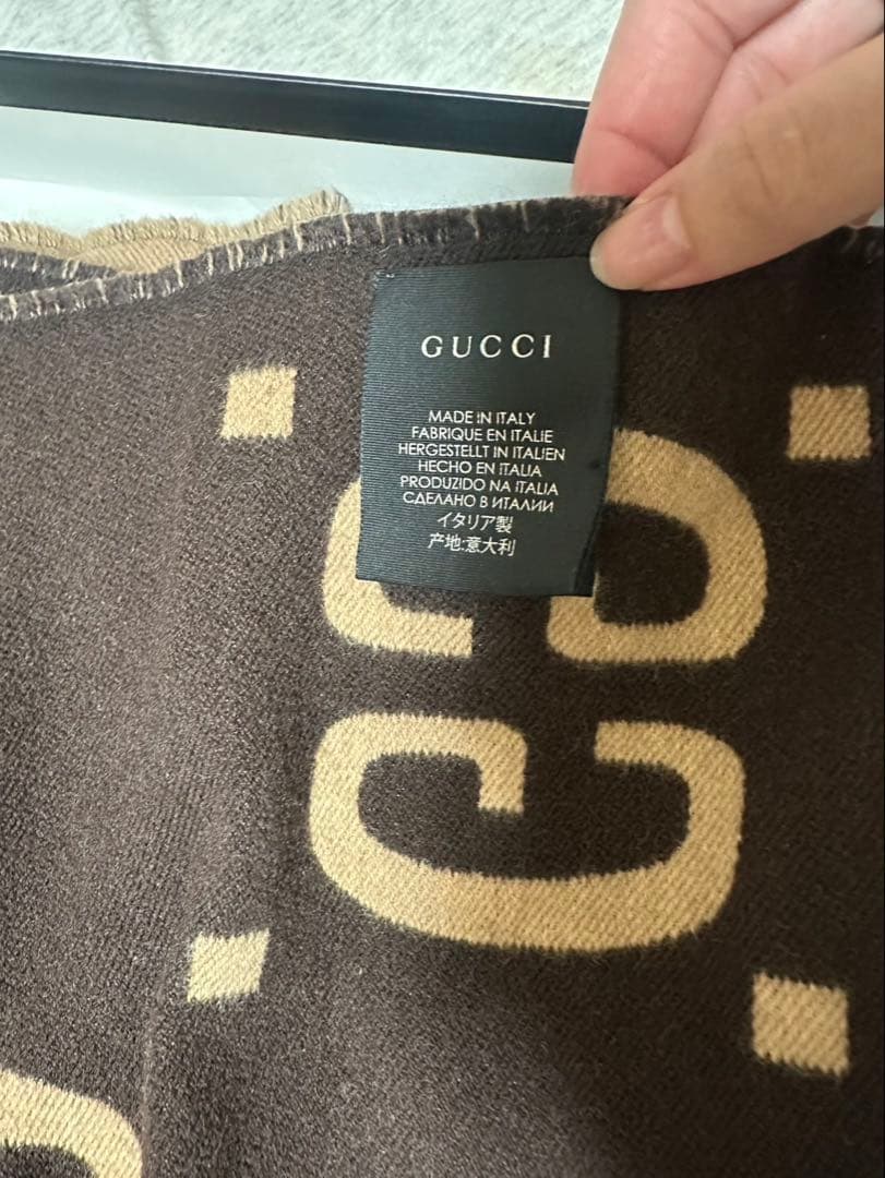 GUCCI GG ジャカード ウールシルクマフラー