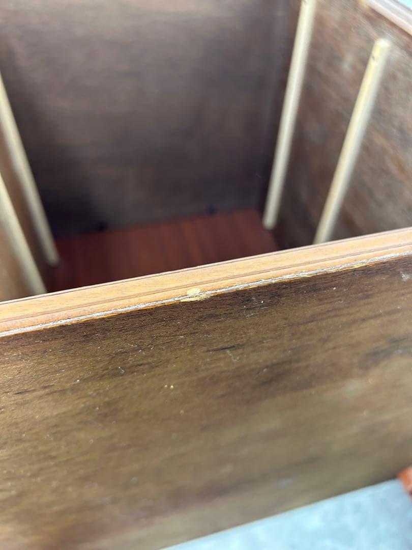 送料込み【木製電話台 サイドテーブル3段引き出し付き 高さ 約85.5cm】