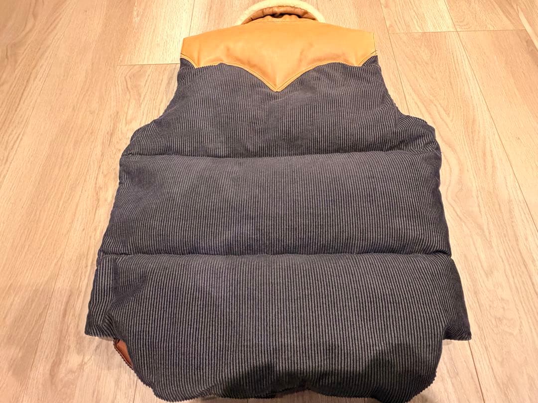 Ron Herman別注 ロッキーマウンテンMダウンベスト レザー×シープ襟38