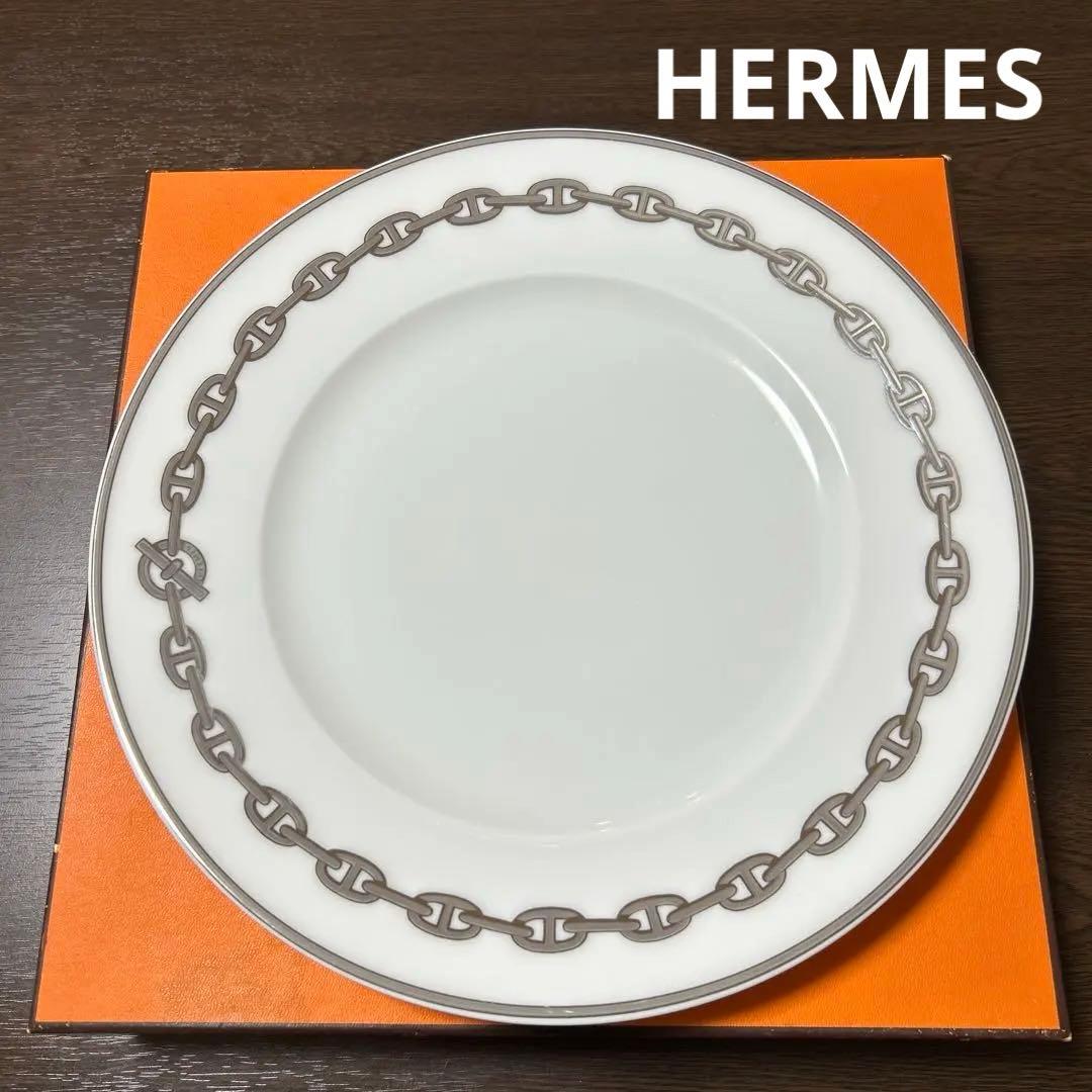 美品　HERMES エルメス　箱付き　シェーヌダンクル　チェーン柄　27cm大皿