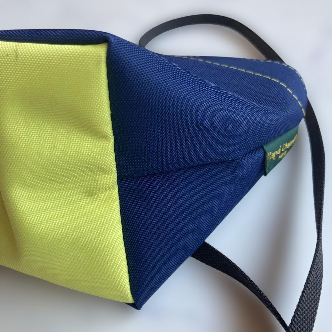 エルベシャプリエ　ショルダーバッグ XS 舟型 ネイビー イエロー