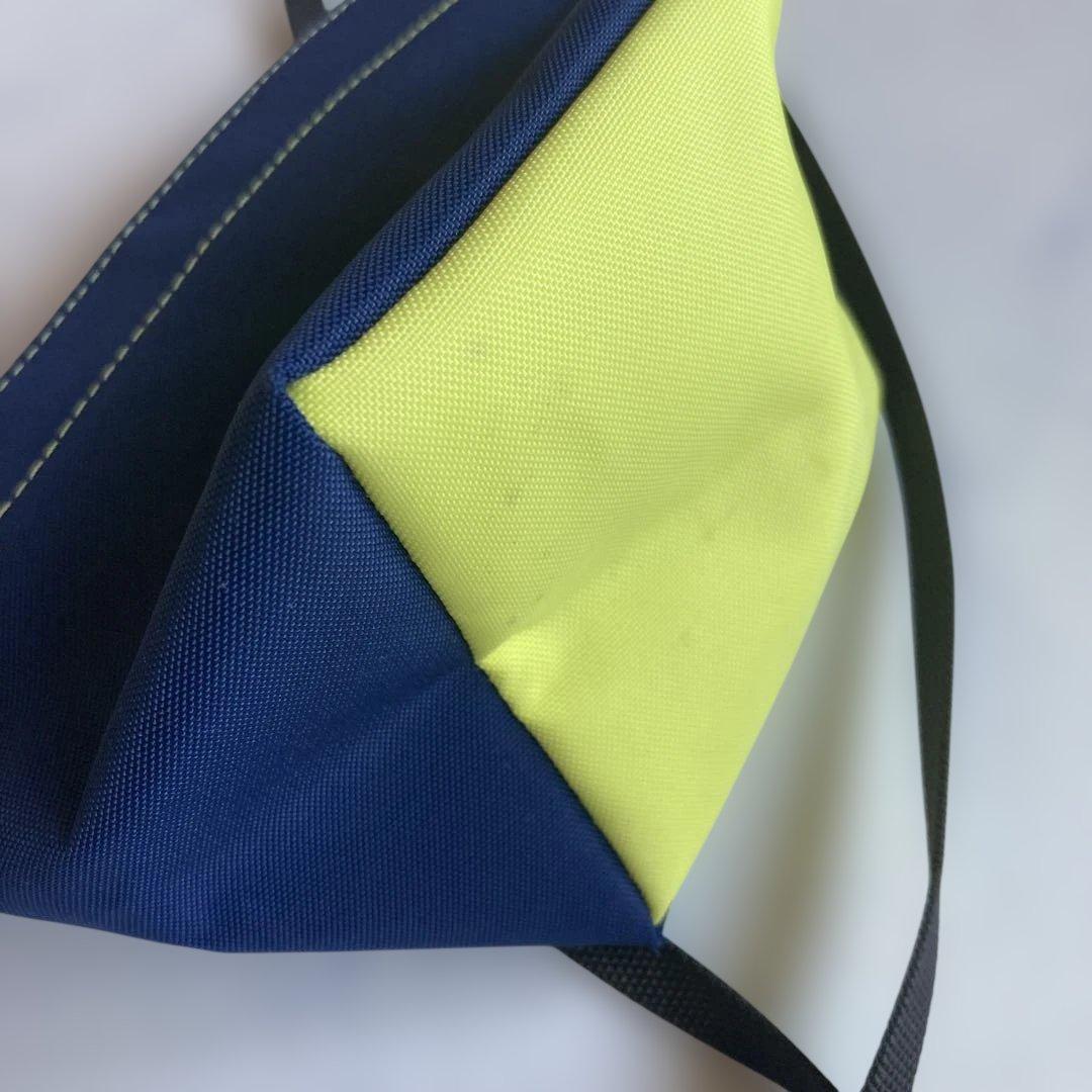 エルベシャプリエ　ショルダーバッグ XS 舟型 ネイビー イエロー