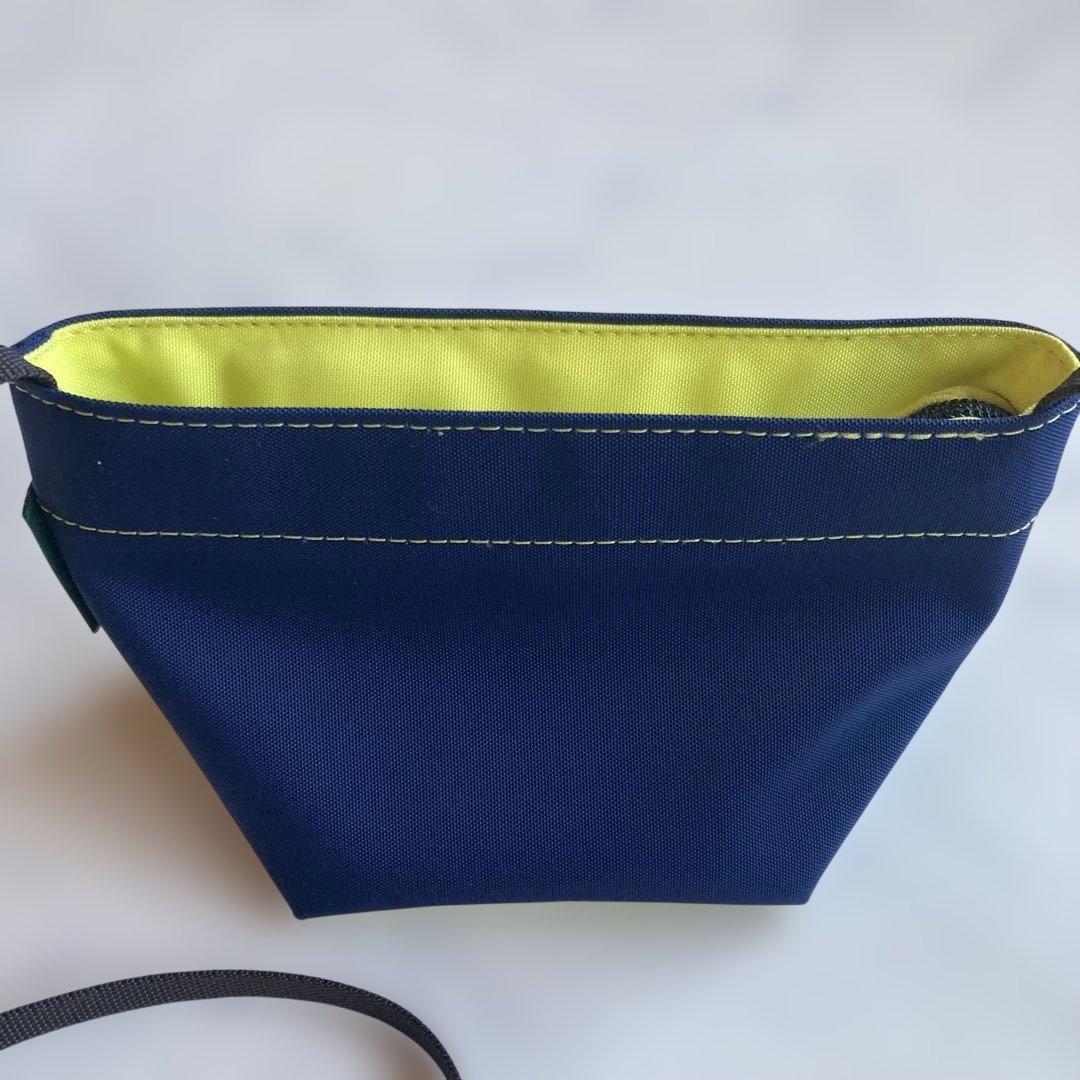 エルベシャプリエ　ショルダーバッグ XS 舟型 ネイビー イエロー