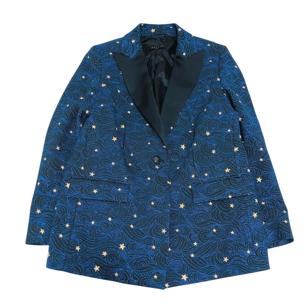 美品✨大きいサイズ ESACDA テーラードジャケット ブレザー 星 スター