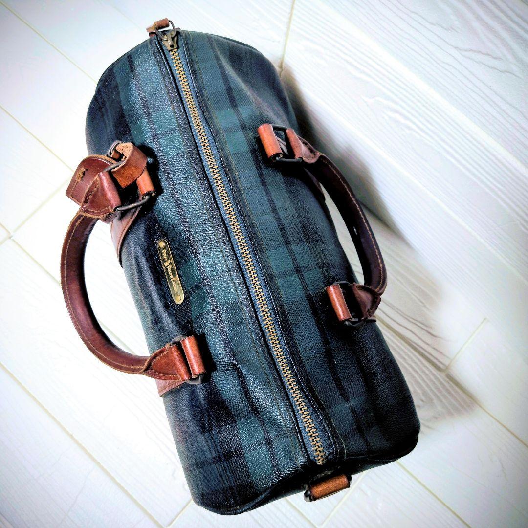 ポロ ラルフローレン ボストンバッグ PVC タータンチェック POLO