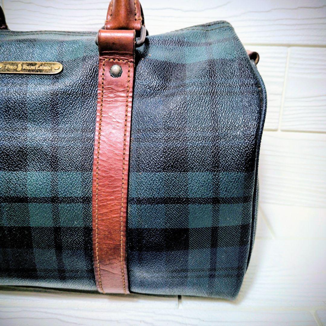 ポロ ラルフローレン ボストンバッグ PVC タータンチェック POLO