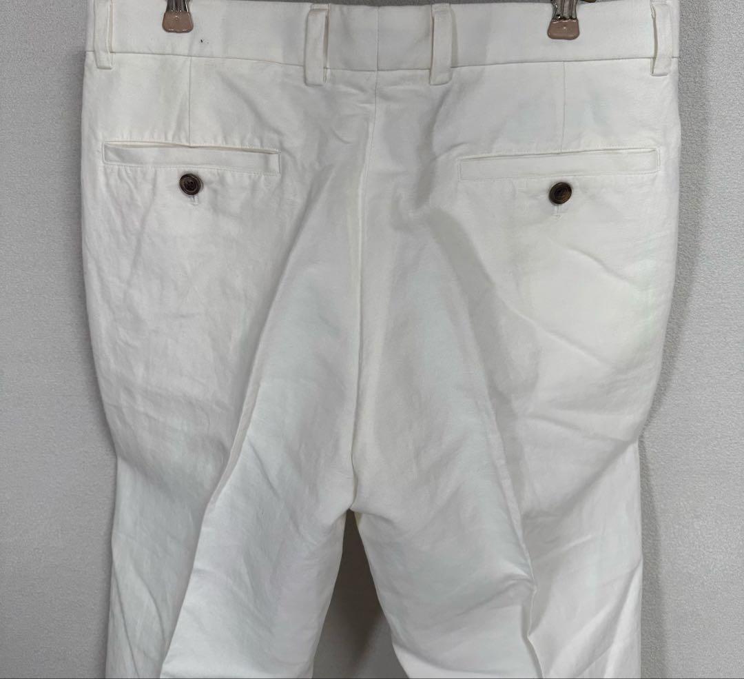 ブルックスブラザーズ 麻 リネンスラックス チノパン W33 白 ホワイト