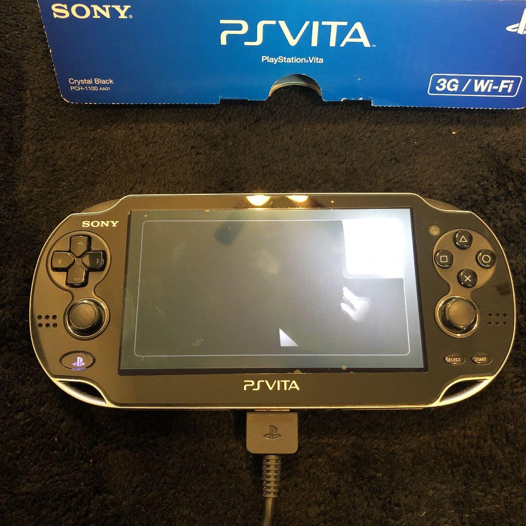 【美品】PlayStation®Vita クリスタル・ブラック 3G/Wi-F…