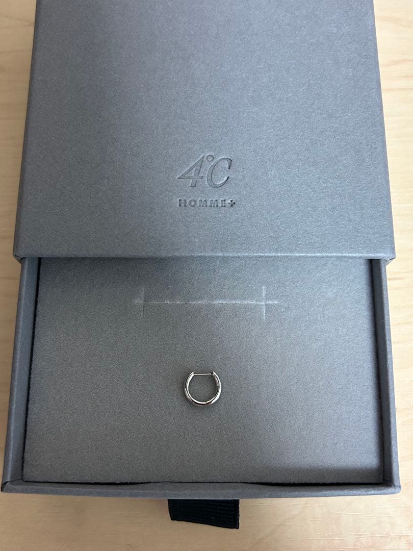 美品/４℃ HOMME+ プラチナピアス/片耳用