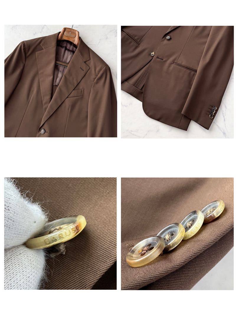 CARUSO カルーゾ アイーダ セットアップ スーツ ブラウン 茶 46 M