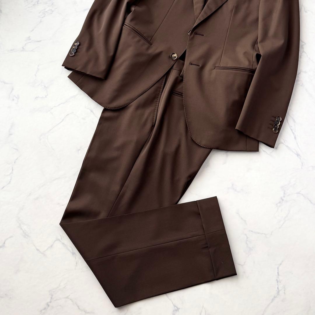 CARUSO カルーゾ アイーダ セットアップ スーツ ブラウン 茶 46 M