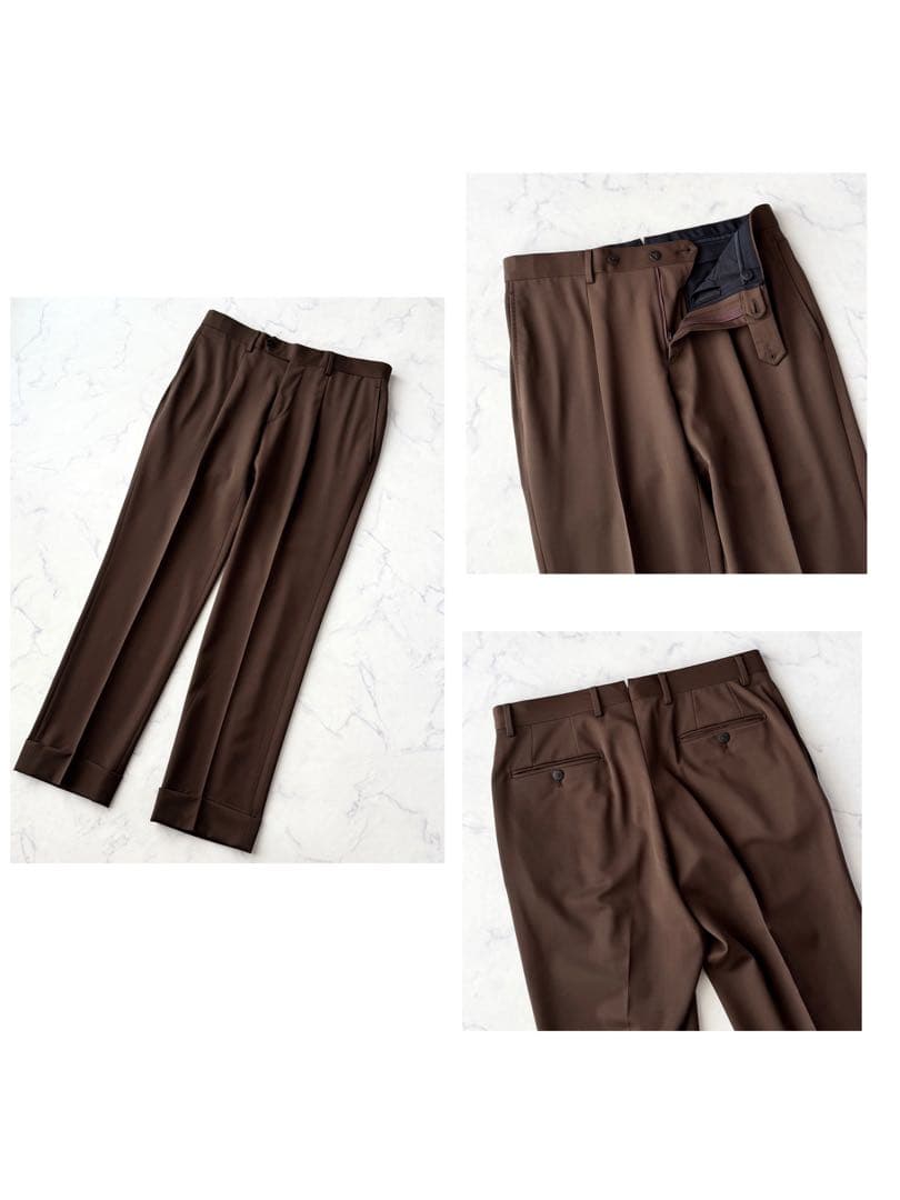 CARUSO カルーゾ アイーダ セットアップ スーツ ブラウン 茶 46 M