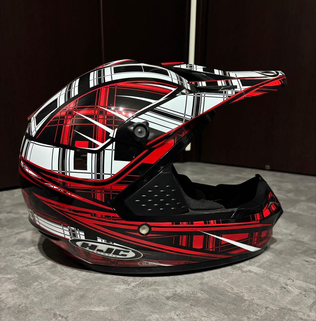 オフロードフルフェイスヘルメット 赤白