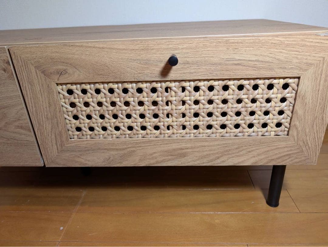 ★るみ★LOWYA ラタン調テレビボード テレビ台 収納棚木製棚