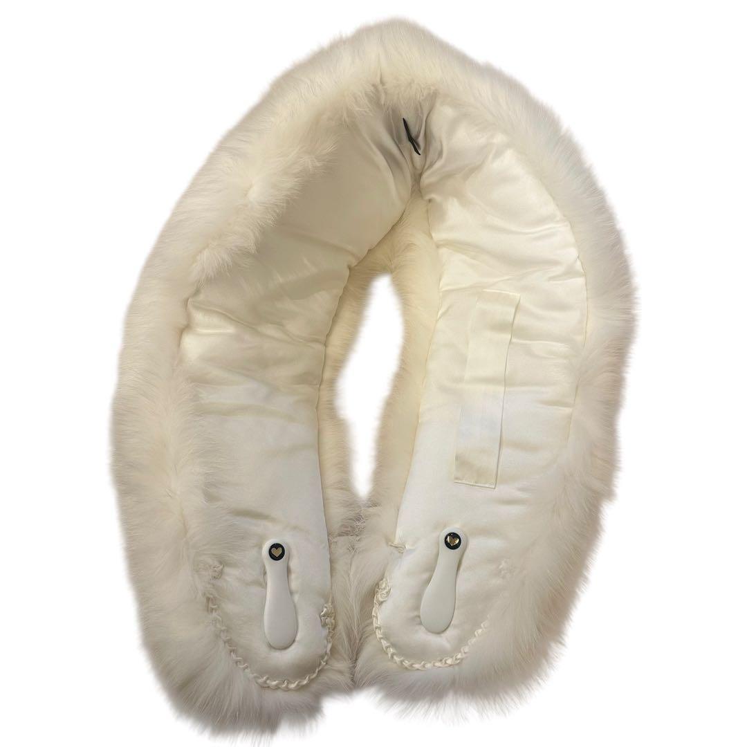 色味◎SAGA FURリアルファー ショール ホワイト シャドーフォックス