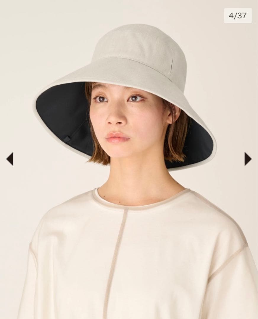 【未使用】サンバリア 100 ナチュラルハット　アイボリー　L