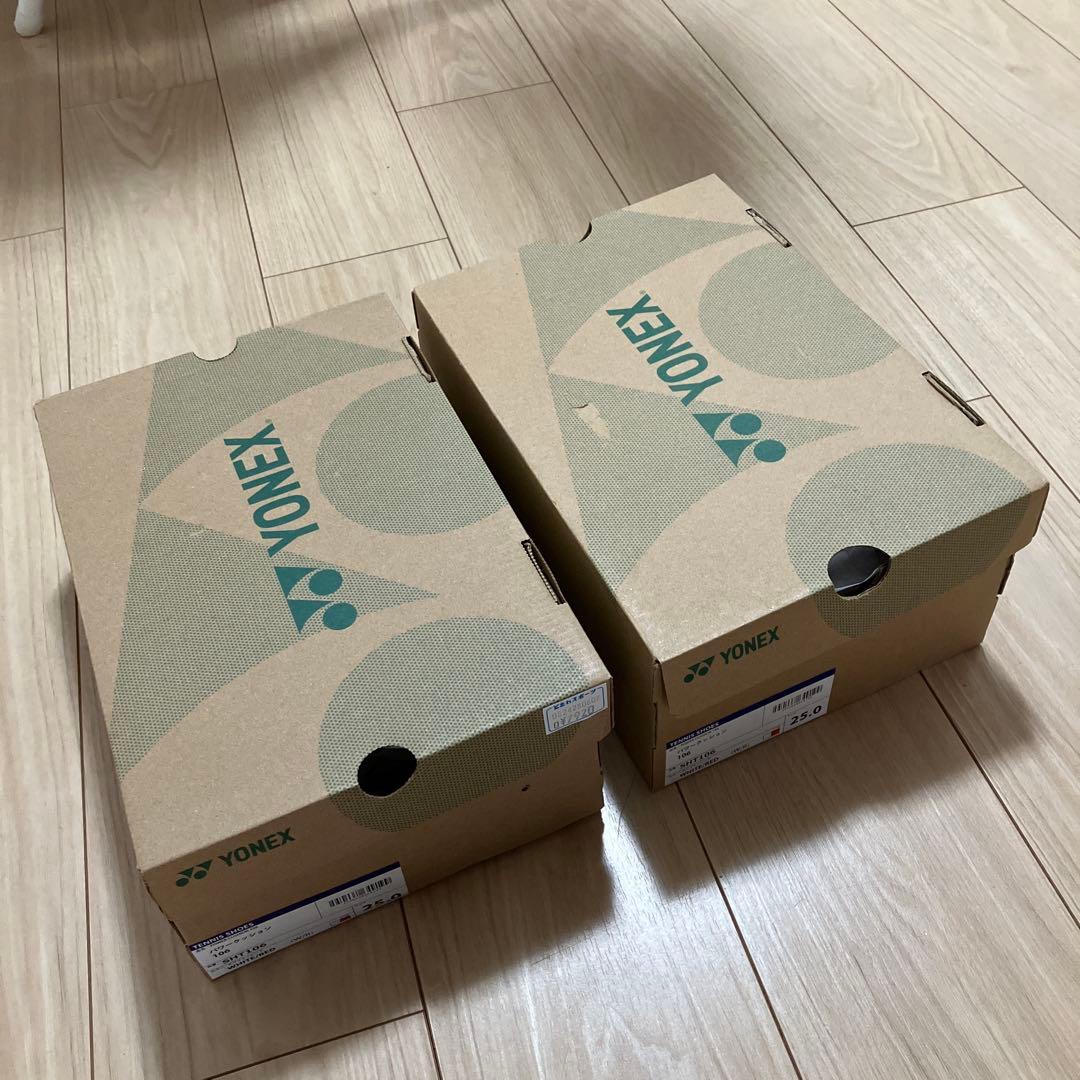 新品未使用　YONEX テニスシューズ パワークッション 106 25.0 2足