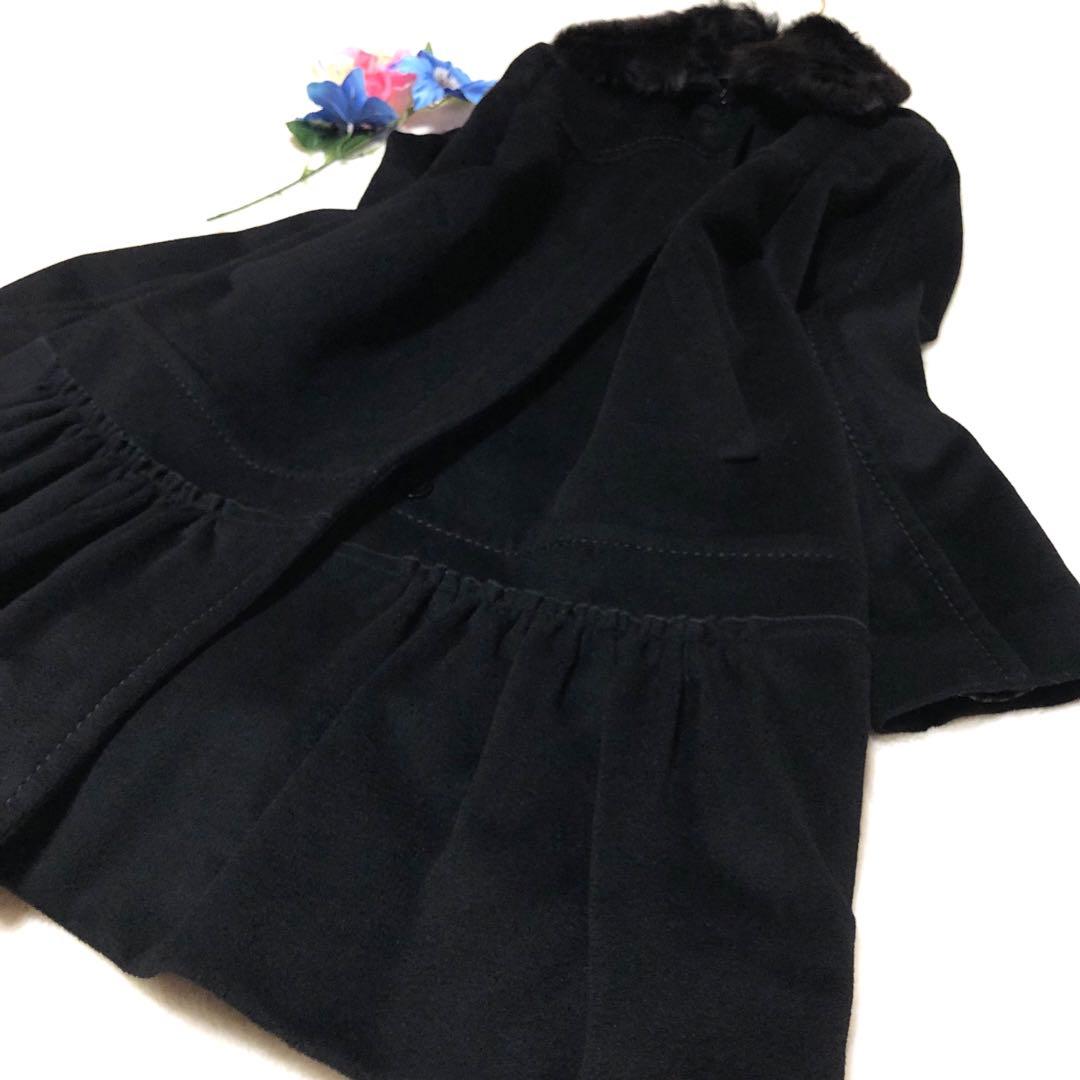 未使用級　スポーツマックス　チェスターコート　フリル　カラーストーン　黒　40