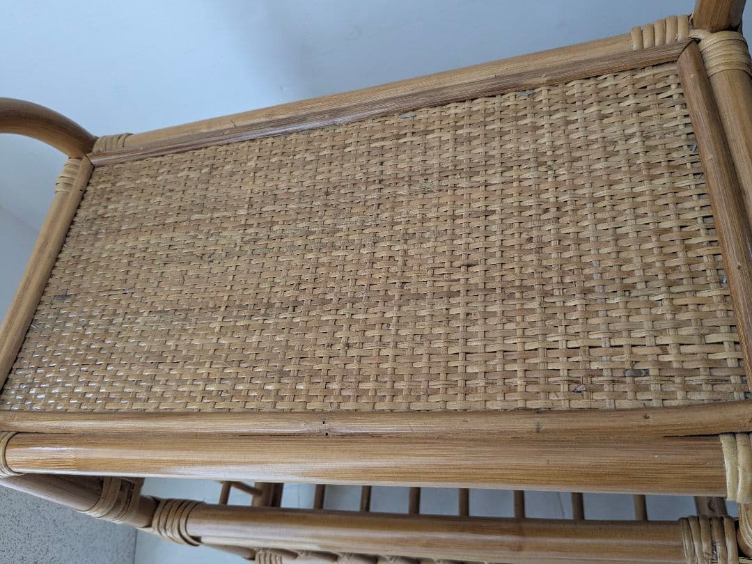 ラタン製 ラック サイド ボード チェスト マガジンラック 藤 ヴィンテージ