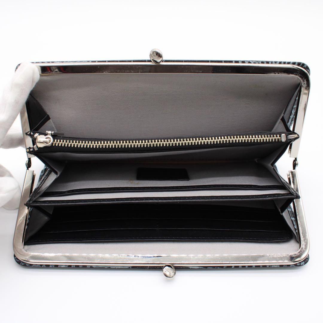 【美品】VivienneWestwood クロコ型押し がま口財布 長財布