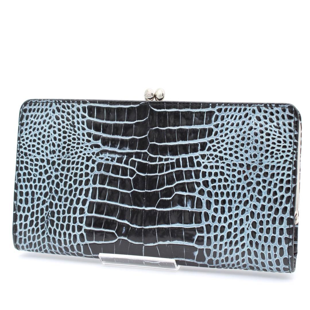 【美品】VivienneWestwood クロコ型押し がま口財布 長財布