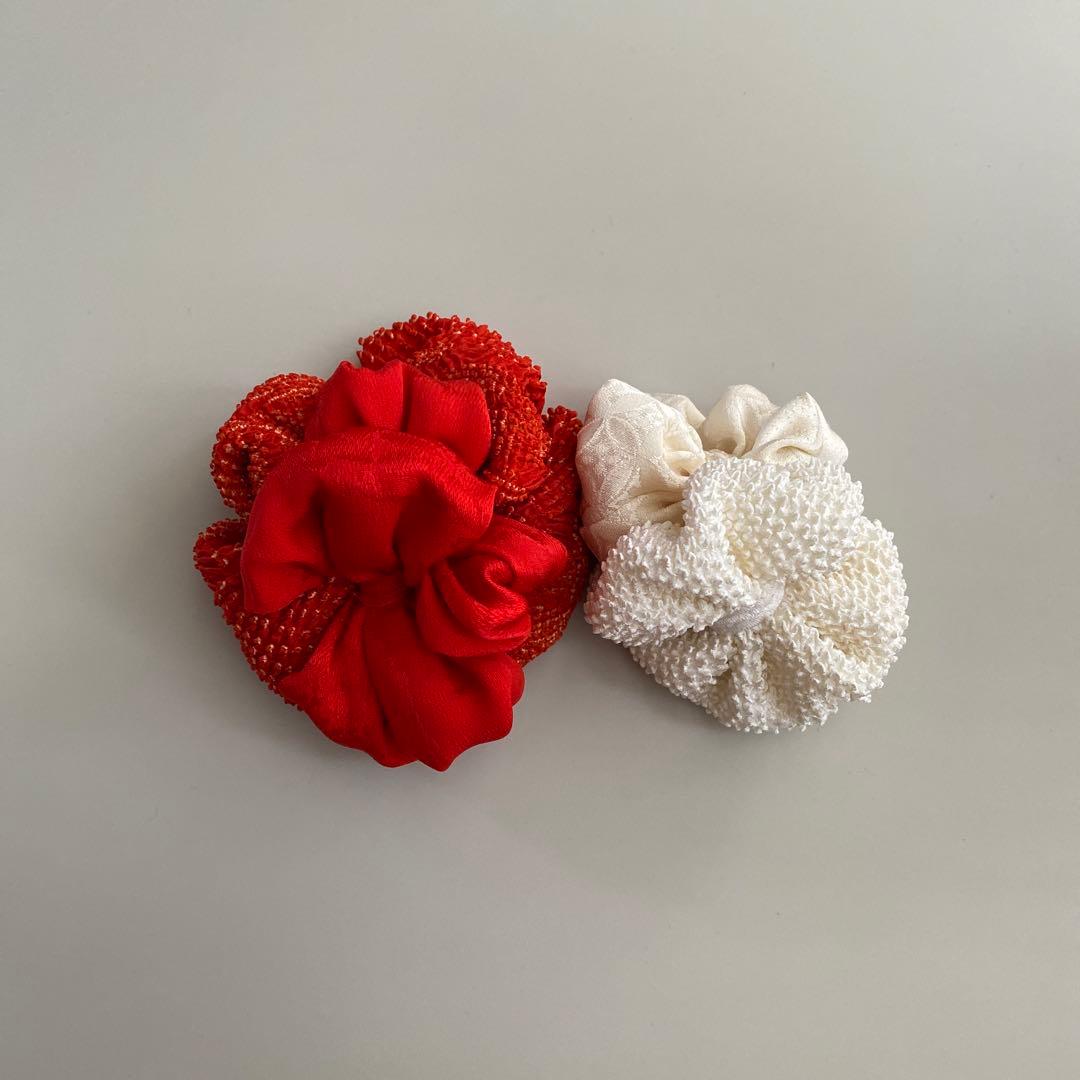 稲妻の将軍　絞り　七五三　ヘッドドレス　着物リメイク　アンティーク　髪飾り