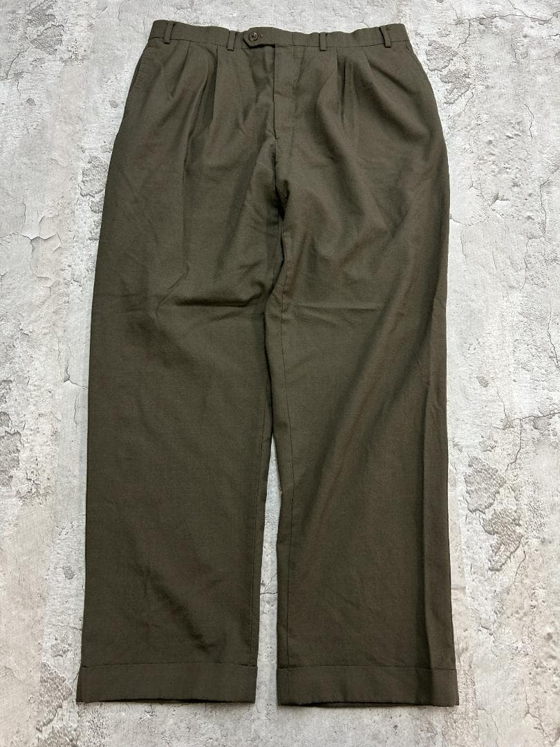 お*肉様 ローレンラルフローレン　２タック　プレッピー　スラックス　古着　カーキ