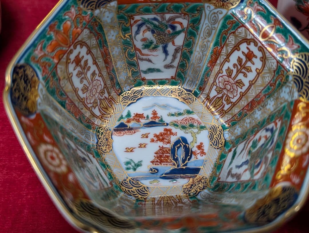 幸楽窯　錦山水　小鉢5客