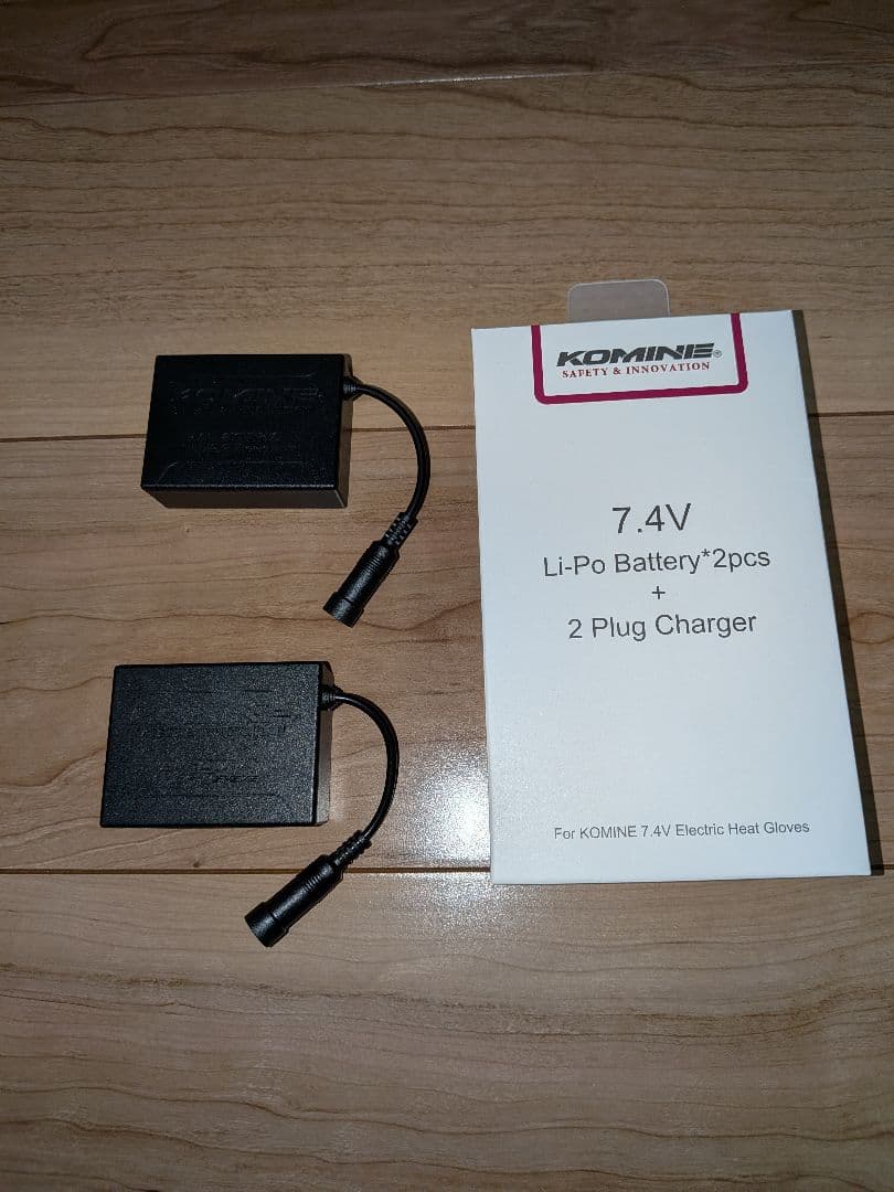 コミネ 電熱グローブ GK-804 Lサイズ、シガーケーブル、7.4Vバッテリー