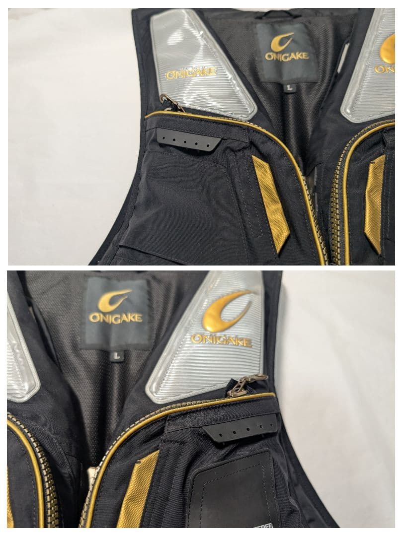 ONIGAKE　管155GG オニガケライフジャケット ブラック/ゴールド