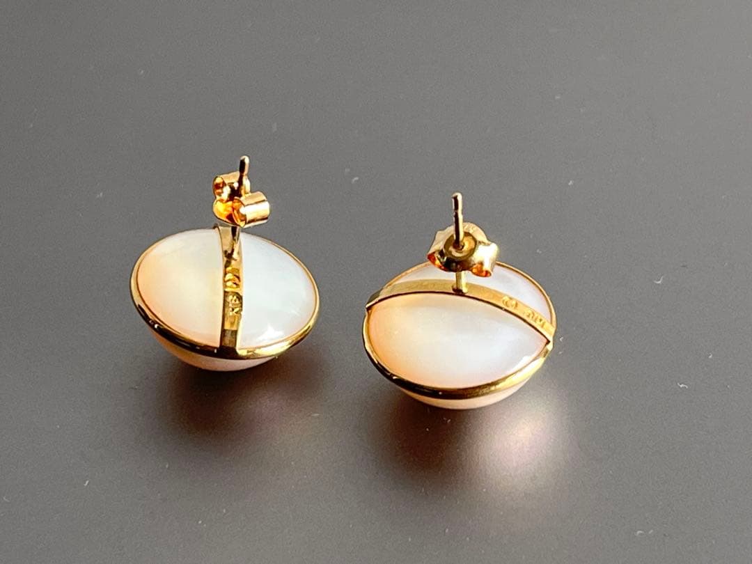 田﨑真珠 TASAKI K18 大粒 マベパール パール ピアス 約15㎜