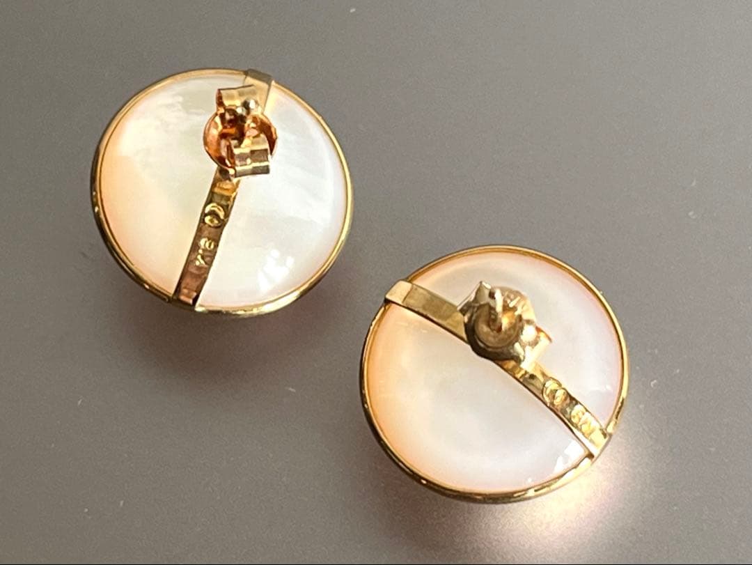 田﨑真珠 TASAKI K18 大粒 マベパール パール ピアス 約15㎜