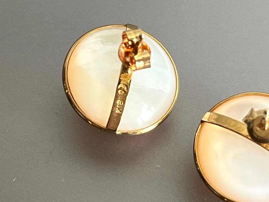 田﨑真珠 TASAKI K18 大粒 マベパール パール ピアス 約15㎜