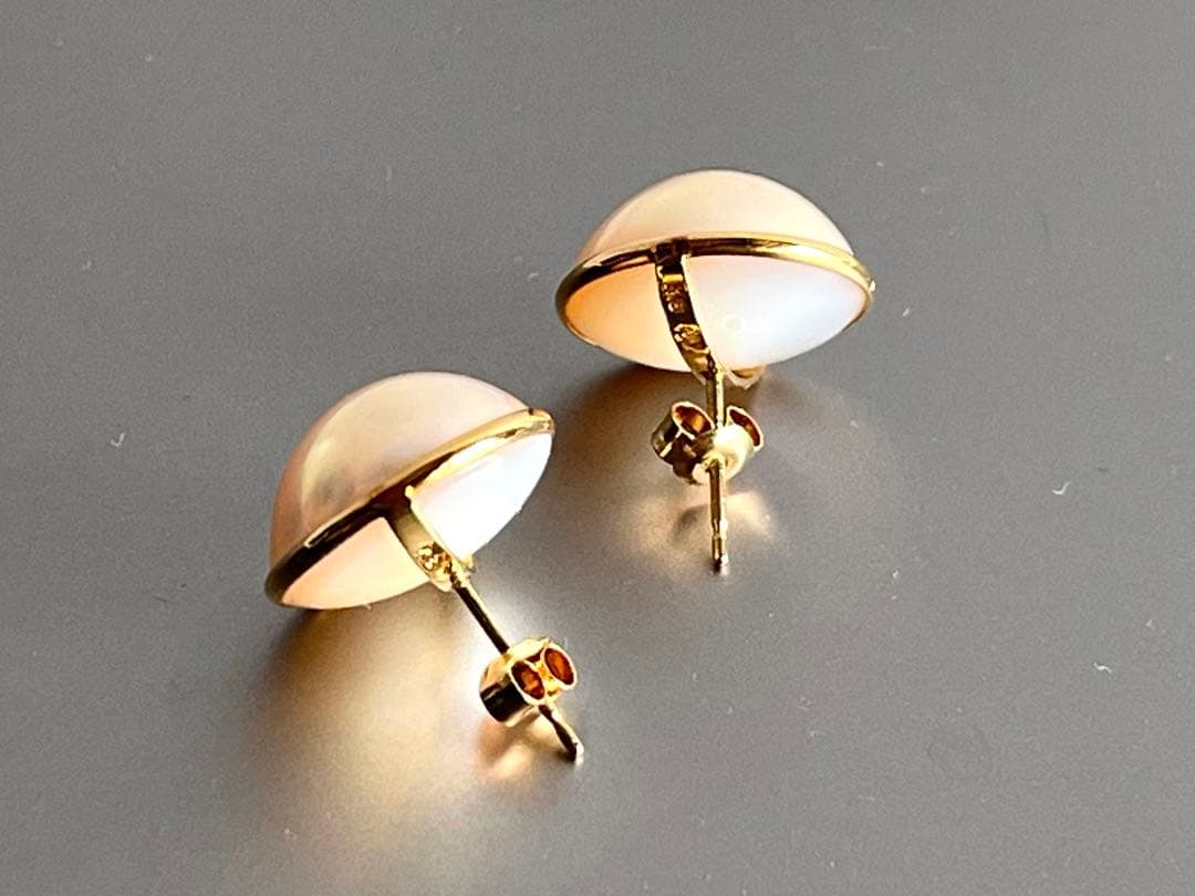 田﨑真珠 TASAKI K18 大粒 マベパール パール ピアス 約15㎜