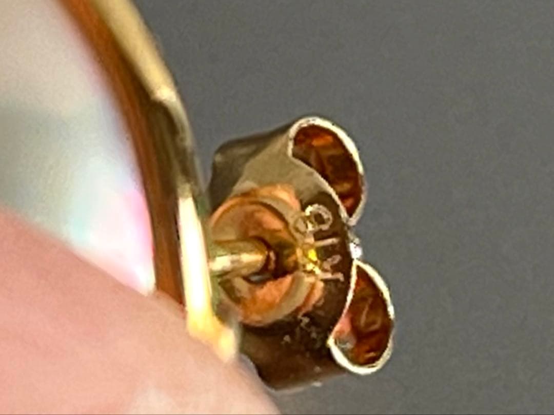 田﨑真珠 TASAKI K18 大粒 マベパール パール ピアス 約15㎜