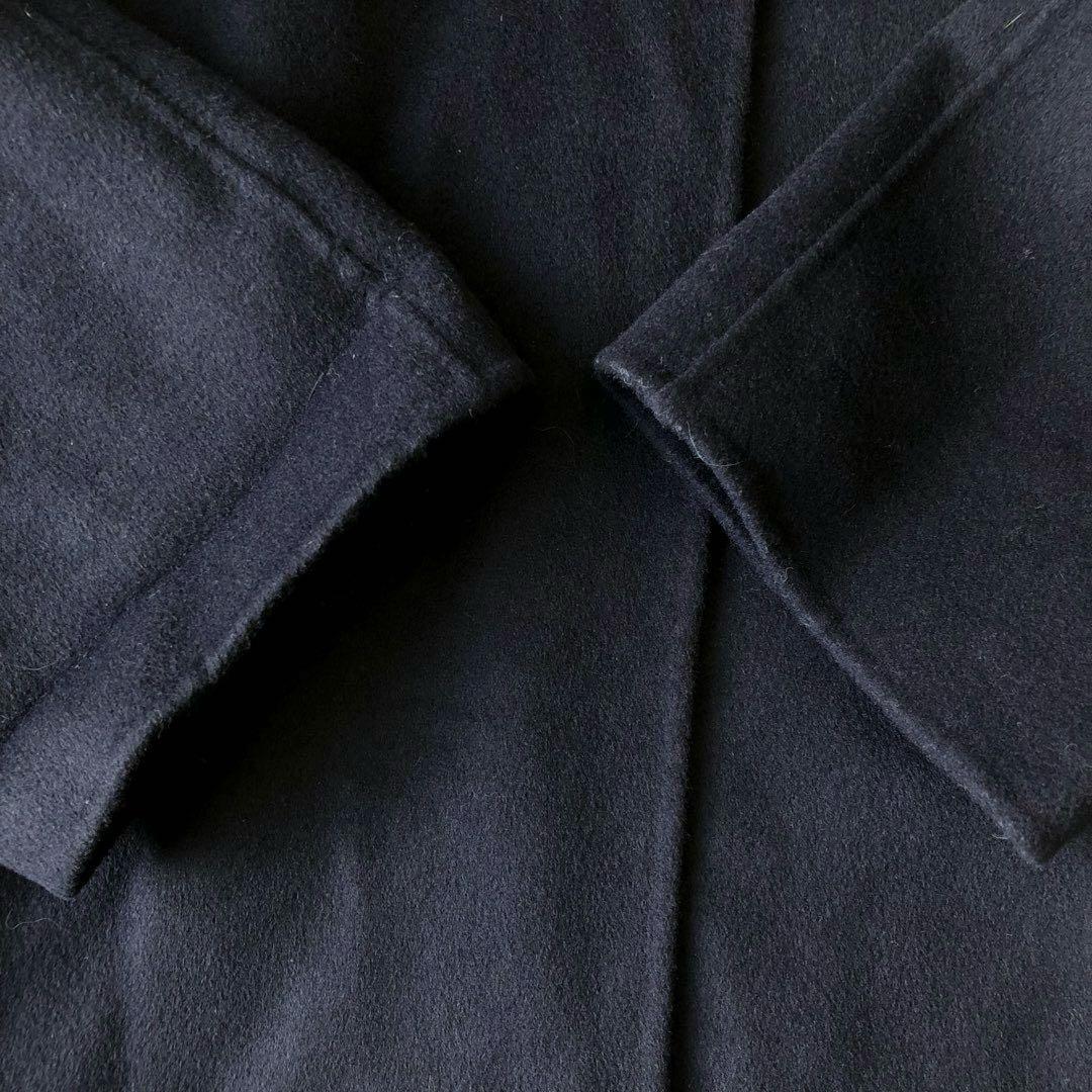 2991y美品　アンナンバー　ショートリバーコート　紺　ウール