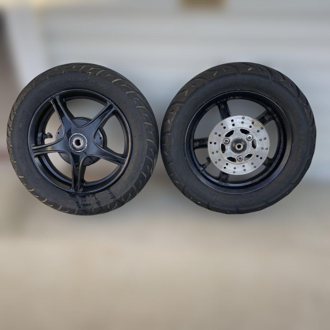ヤマハジョグZR スポーツ用ホイール 90/90-10 5本スポーク 前後セット