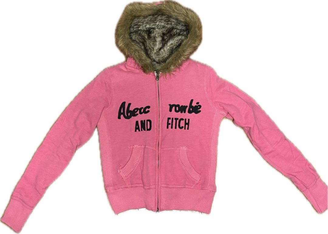 Abercrombie&fitch fur zip hoodie y2k ギャル