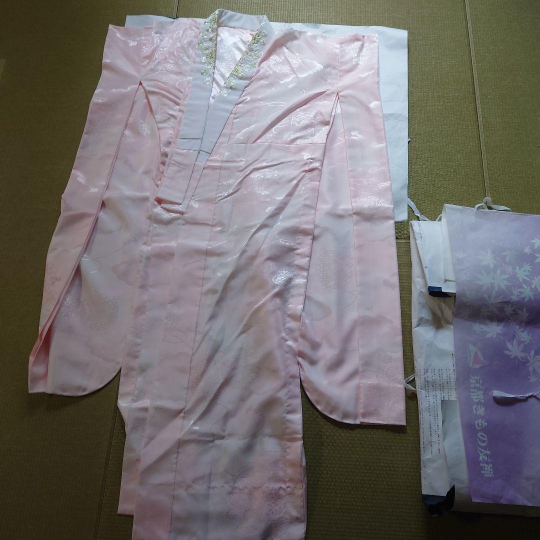 e*o様 値下げしました。振袖 紫色 花柄、衿芯付き長襦袢、高級帯と帯締め、帯揚