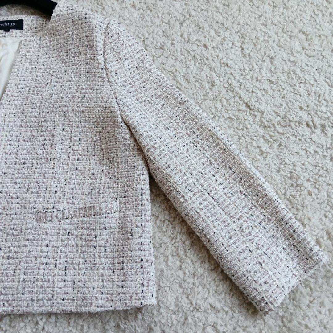 美品　アンタイトル　3L　リッチファンシーツイードジャケット　2023　定4.6