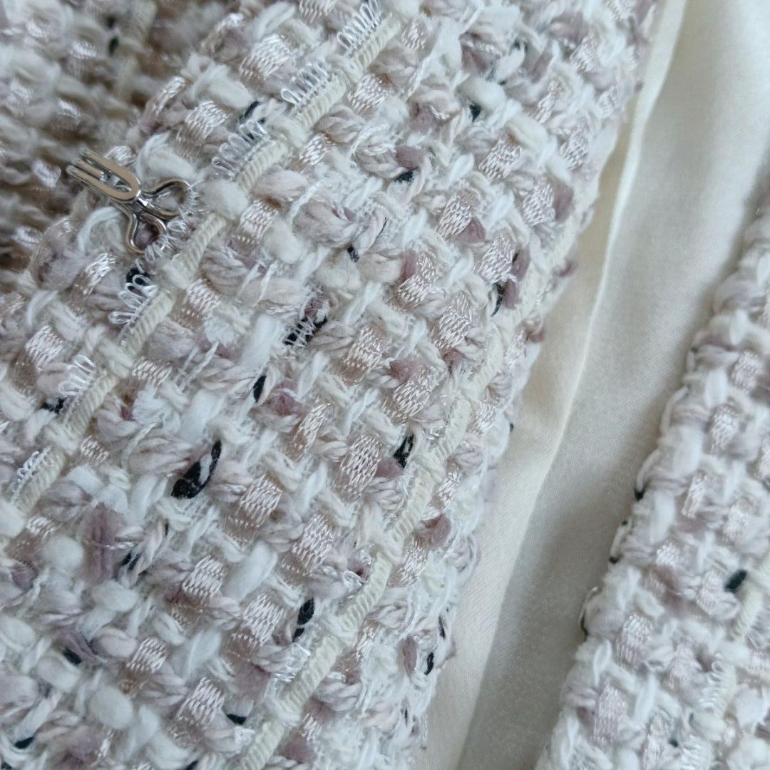 美品　アンタイトル　3L　リッチファンシーツイードジャケット　2023　定4.6