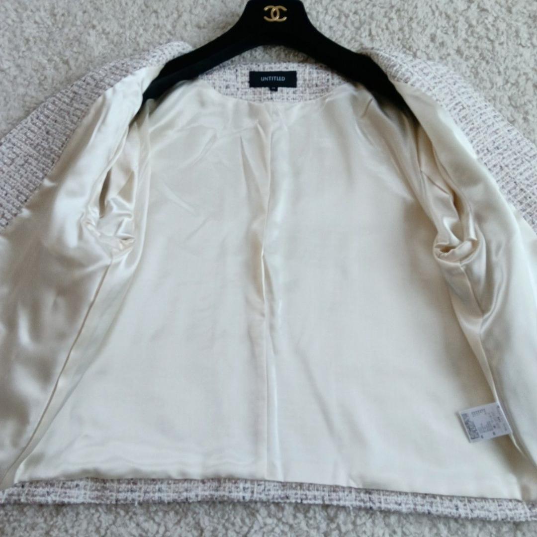 美品　アンタイトル　3L　リッチファンシーツイードジャケット　2023　定4.6