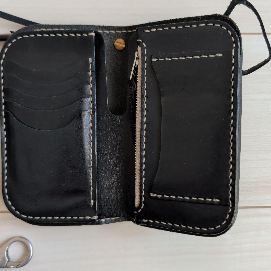 ラッキージョン　オールレザーウォレットM5-DT-BLK-A