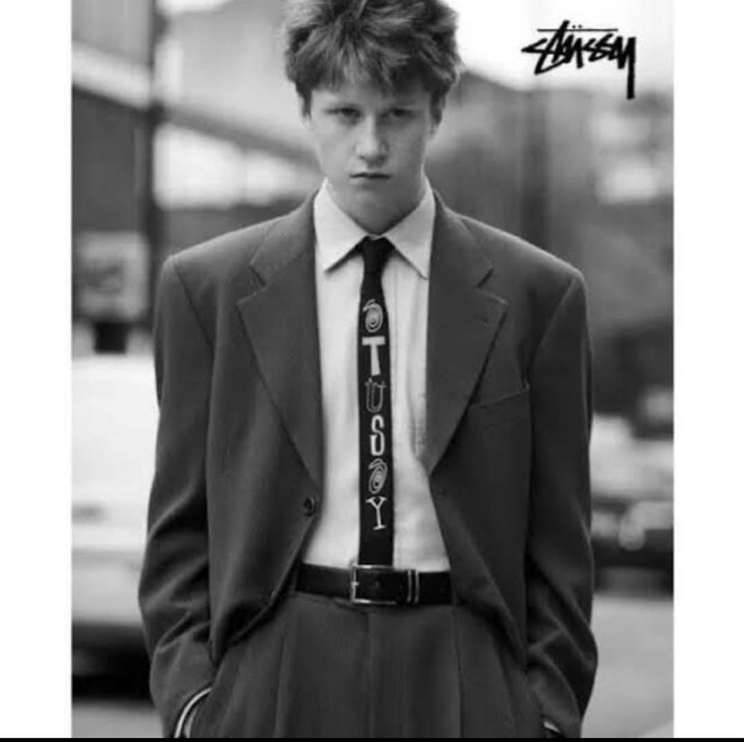 Stussy ロゴ入り ブラックネクタイ 値引き交渉可
