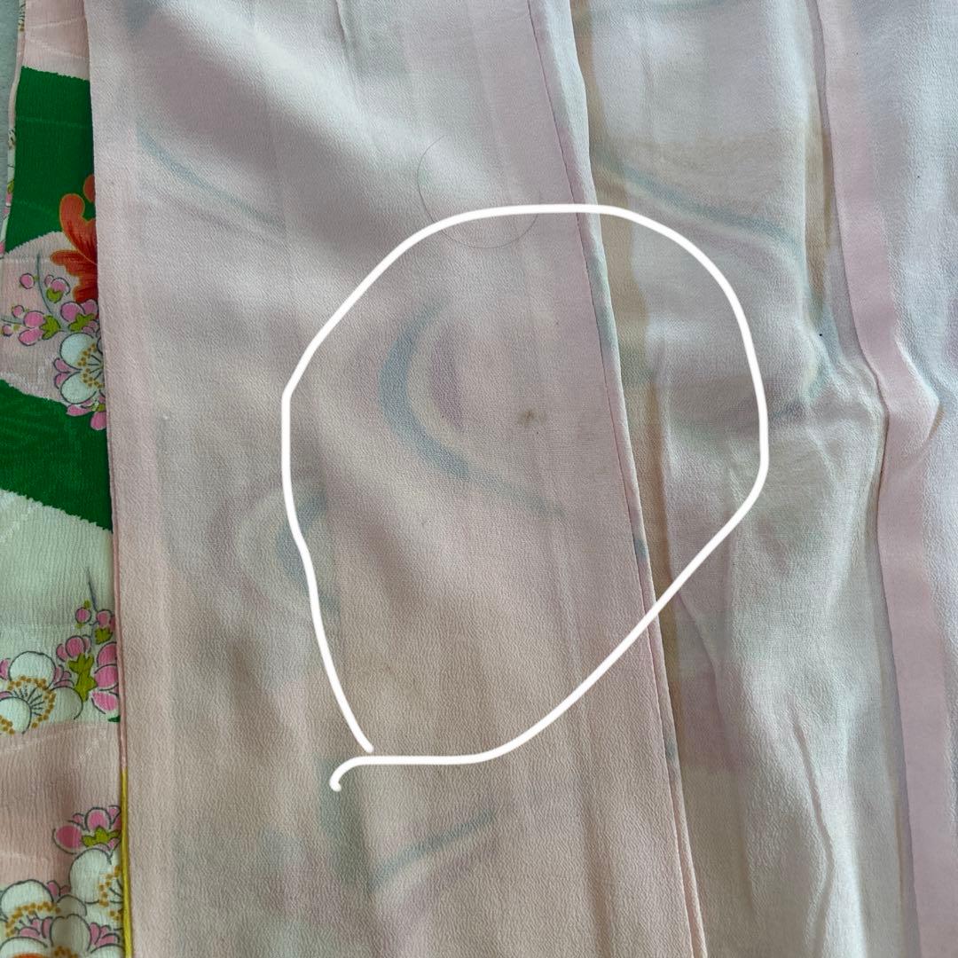 7歳　七五三　アンティーク正絹着物、アンティーク帯、帯揚げ、帯締めのセット